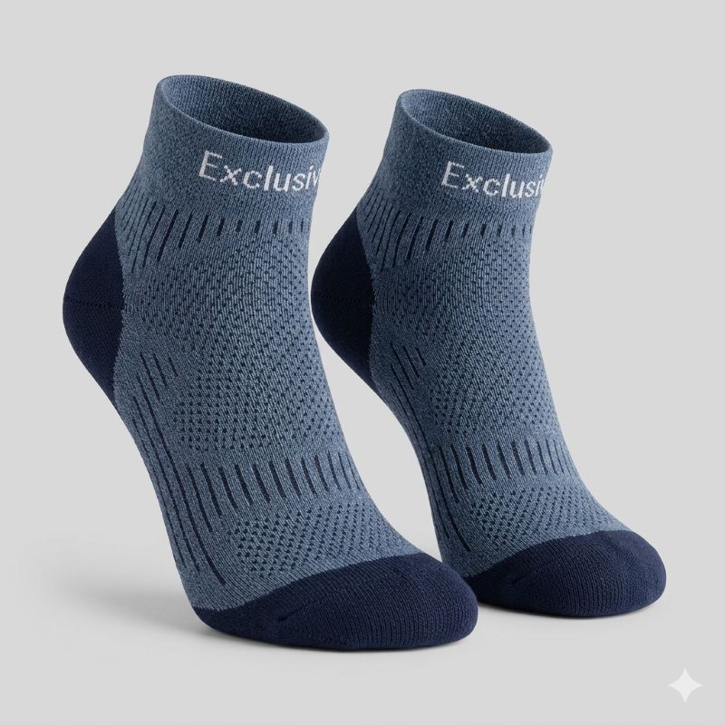 Bavlněné kotníkové sportovní elastické ponožky antibakteriální A43 45-47 šedá 