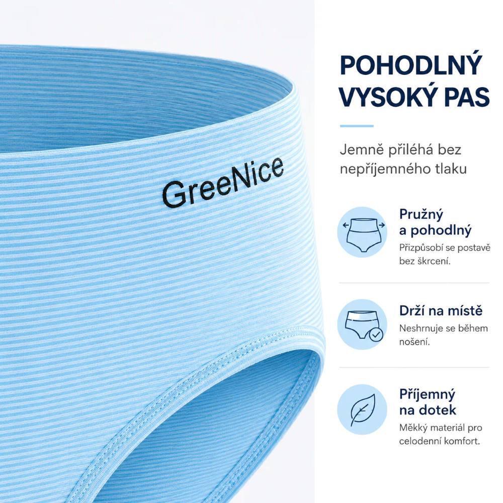 Dámské kalhotky vyšší střih bezešvé Greenice 2040 L/XL tyrkys