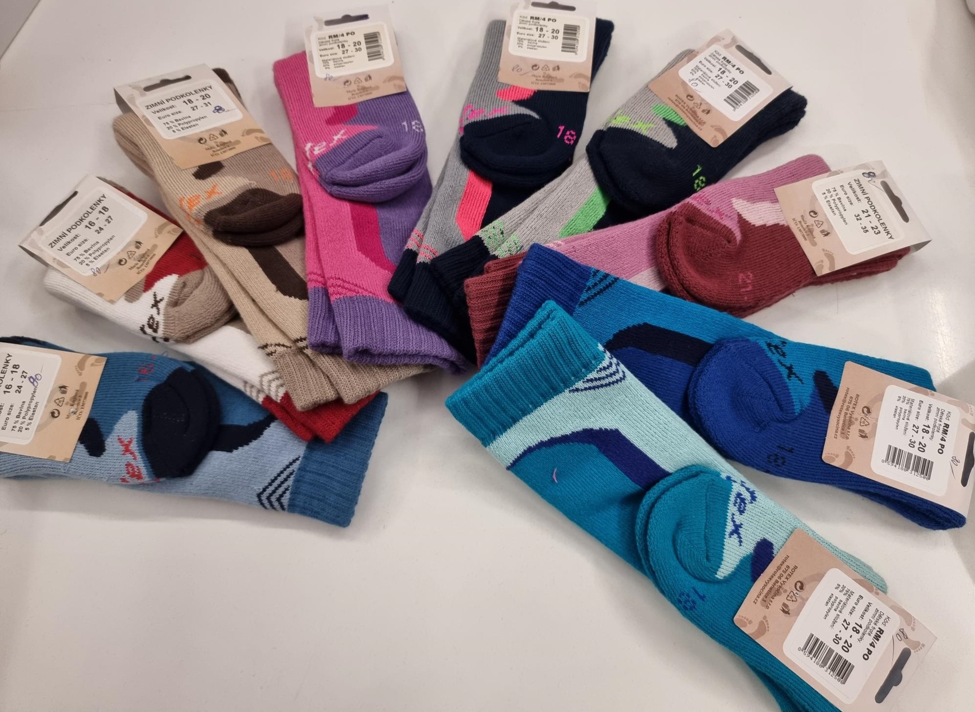 Dětské Termo zimní podkolenky modrá 24-27 (16-18cm)