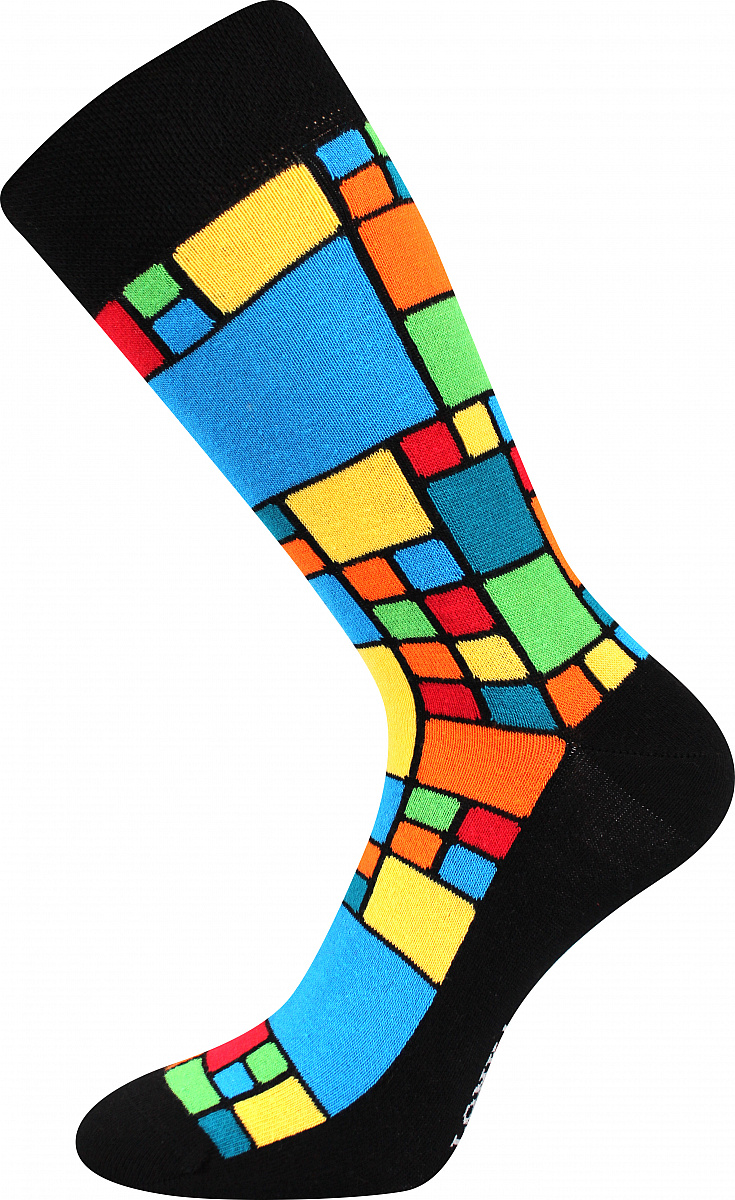 DIKARUS klasické bavlněné vzorované ponožky Lonka - KOSTKY 3 páry 47-50