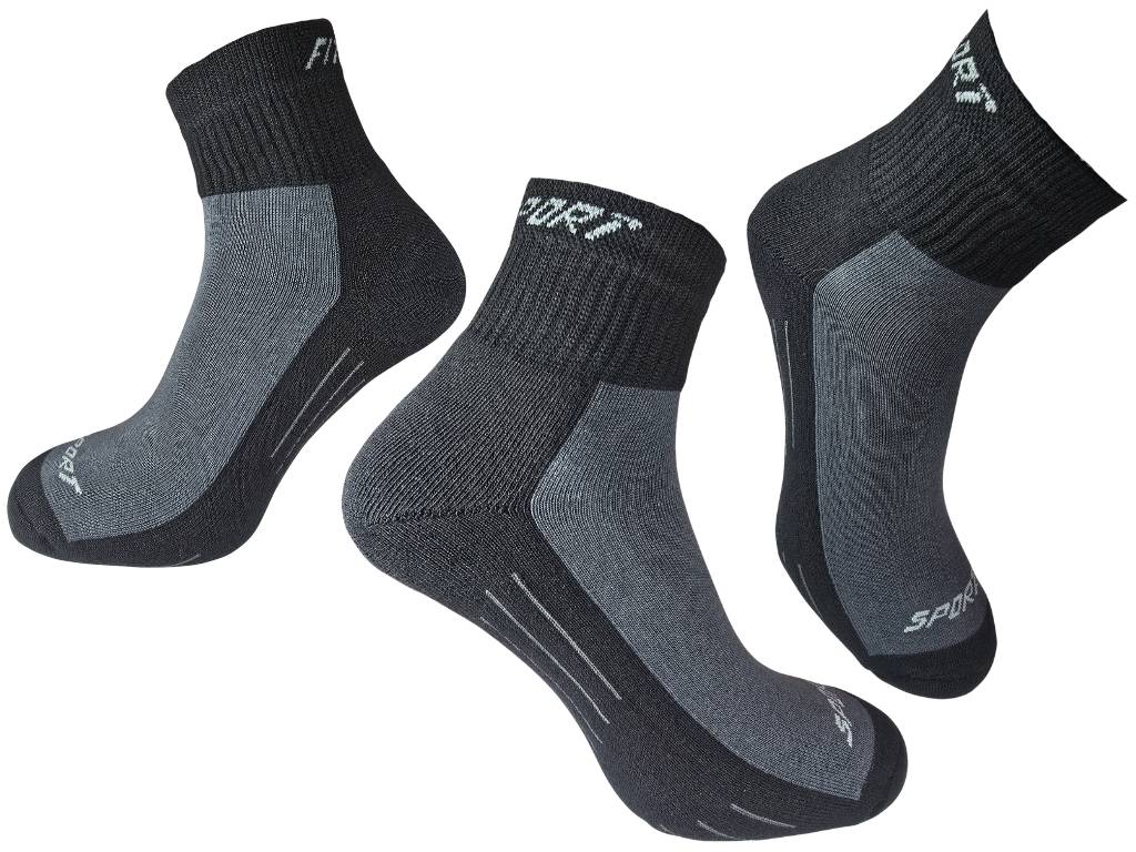 Bavlněné půlfroté sportovní elastické ponožky A40 48-49 bílá