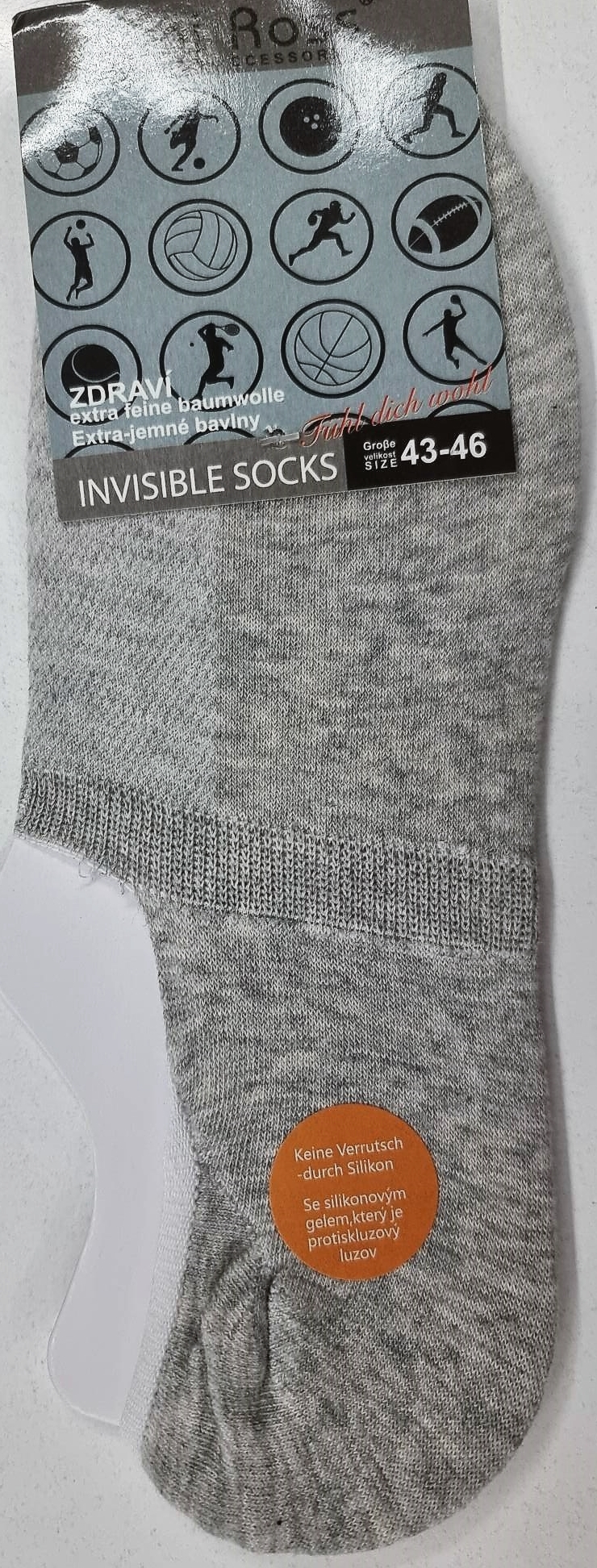 Neviditelné pánské ponožky sada 3 páry 39-42
