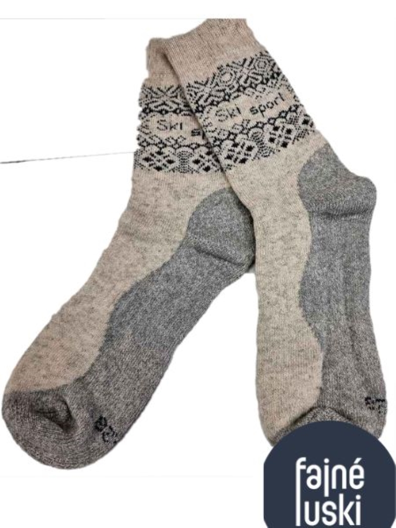 bavlněné termo froté ponožky norský vzor