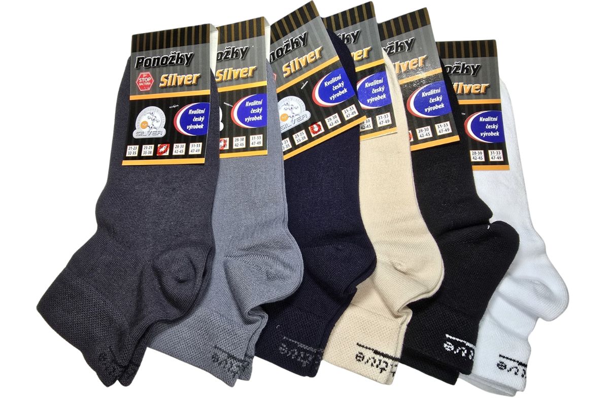 Antibakteriální kotníkové ponožky Silver Aktive 42-45 šedá