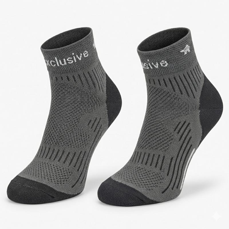 Bavlněné kotníkové sportovní elastické ponožky antibakteriální A43 45-47 šedá 