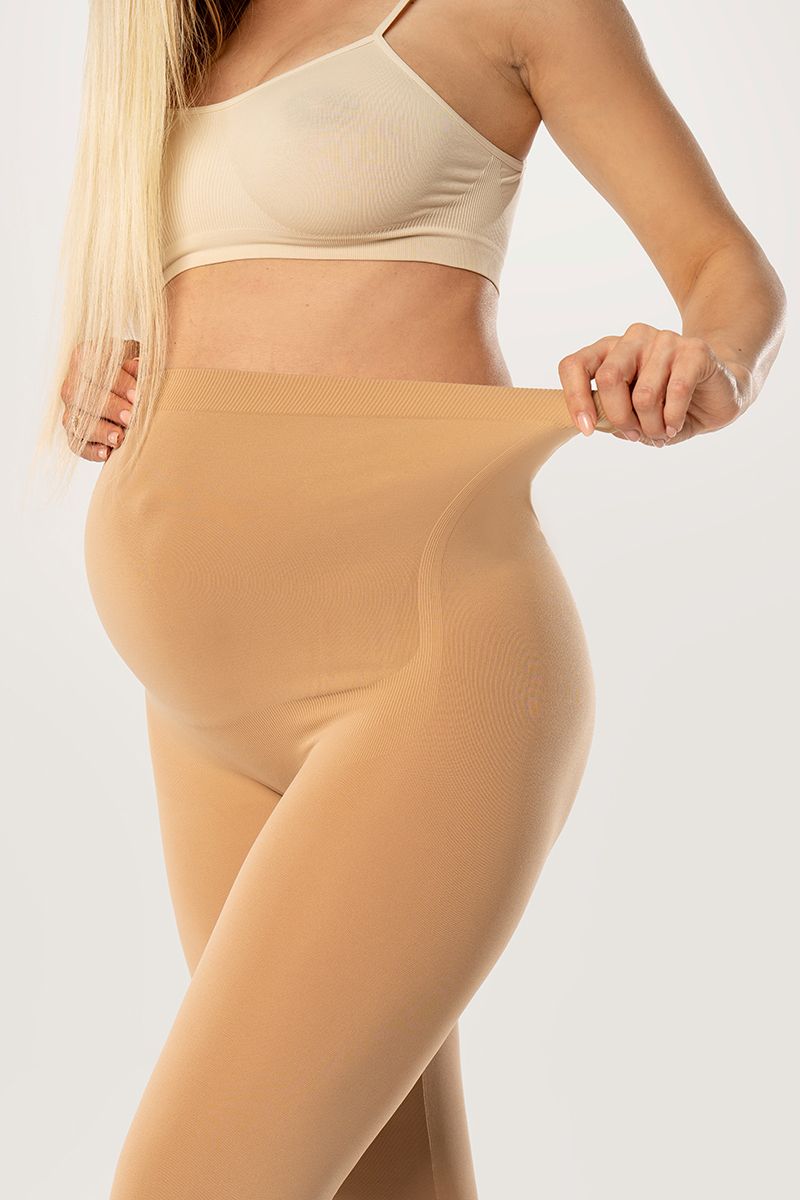 Těhotenské legíny BELLA MAMA bezešvé S/M Antracite