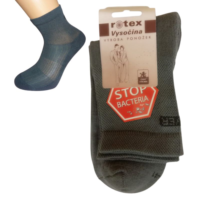 Antibakteriální ponožky zesílené chodidlo 37-38 tmavě šedá