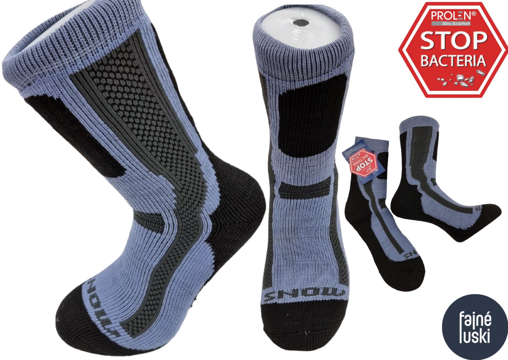 Termo ponožky pro vysokou zátěž 48-50 modrý pruh