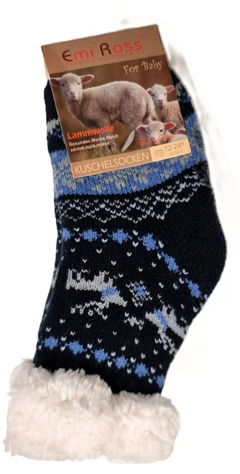 Dětské teplé ponožky s kožíškem 24-36 měsíců hnědá 