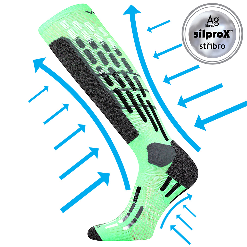 VoXX kompresní podkolenky Vxpres neon tyrkys 43-46