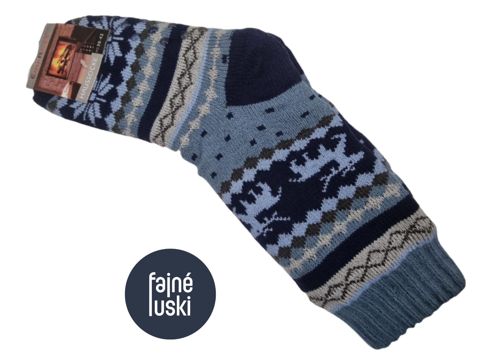 Pánské teplé ponožky na spaní, na doma 39-42 modrá