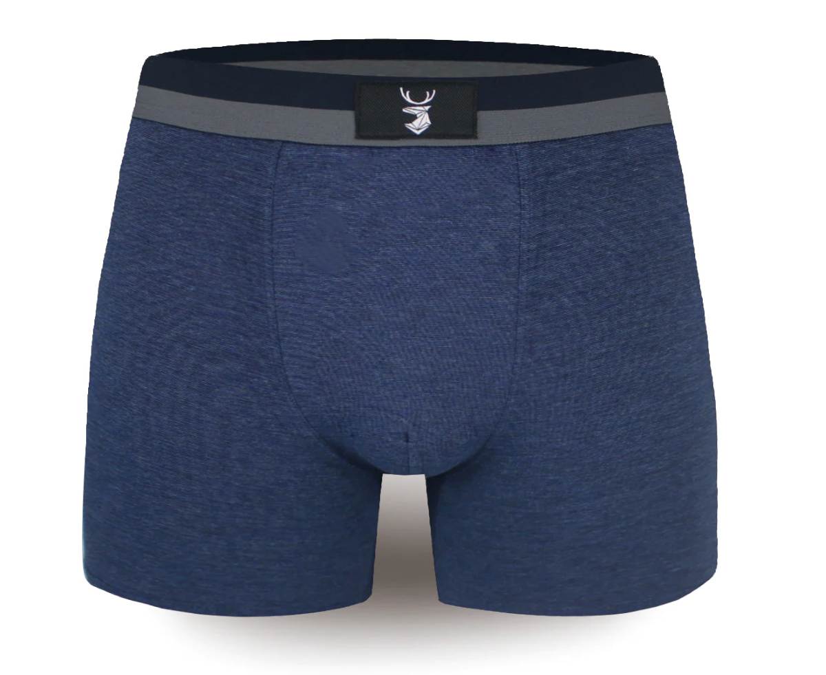 Pánské prodloužené bambusové boxerky M6799 XL modrá