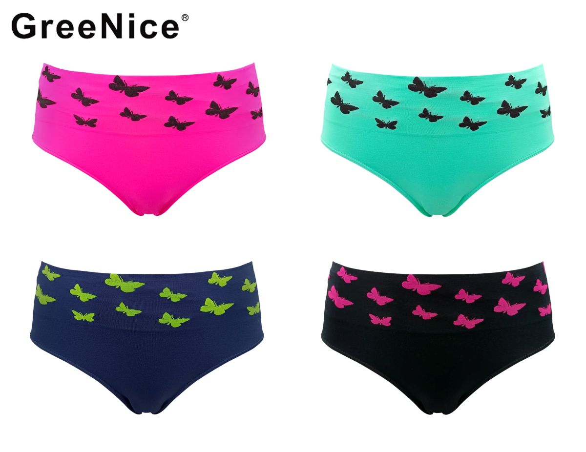 Dámské klasické bezešvé kalhotky BUTTERFLY Greenice-6751 L/XL černá