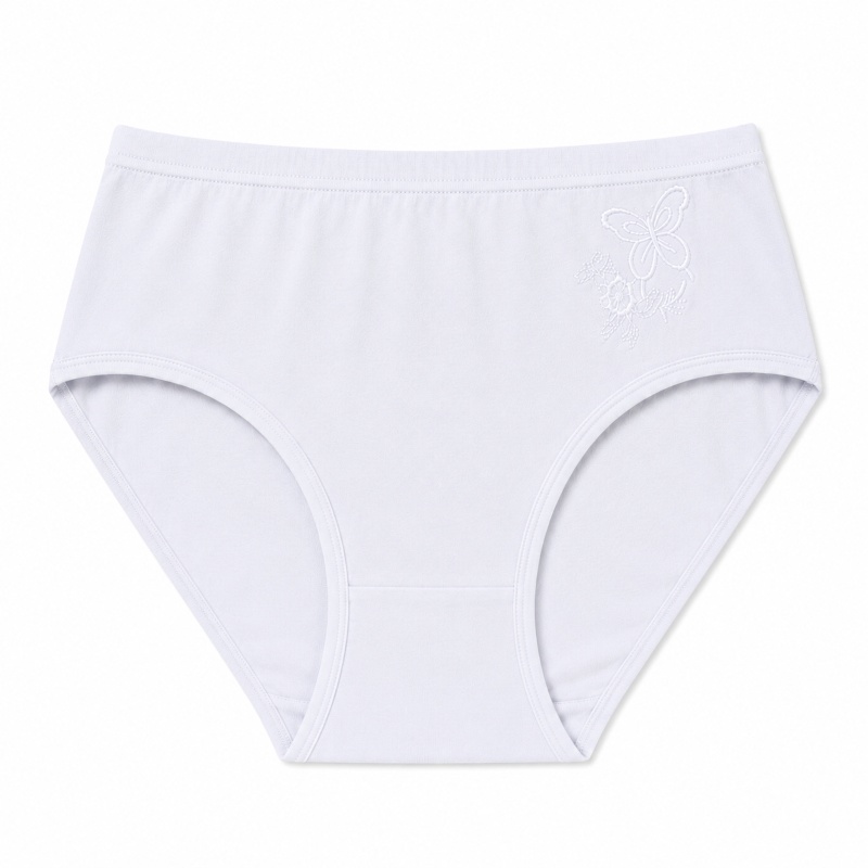 Dámské bavlněné kalhotky s výšivkou motýla YW4240 vel.3XL bílá