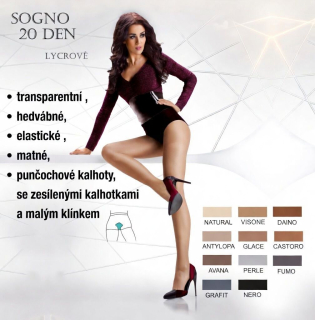 Luxusní nejprodávanější kvalitní punčochové kalhoty Sogno lycra 