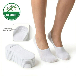 Bambusové dámské neviditelné ponožky bílé