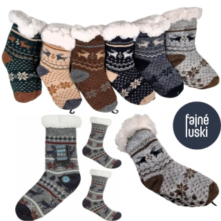 Dětské teplé ponožky s kožíškem Sobík 2