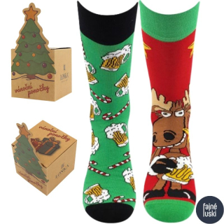 Vánoční ponožky Lonka Sob a pivo s dárkovou krabičkou