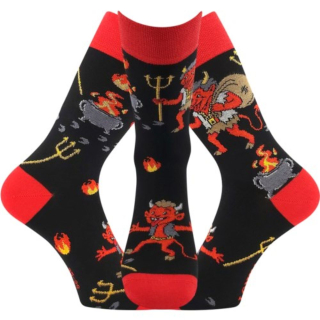 Ponožky unisex mikulášské TREPIFAJXL s obrázky ČERTŮ