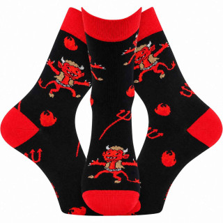 Ponožky unisex mikulášské TREPIFAJXL s obrázky ČERTŮ