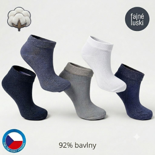 Bavlněné kotníkové ponožky 92% bavlna